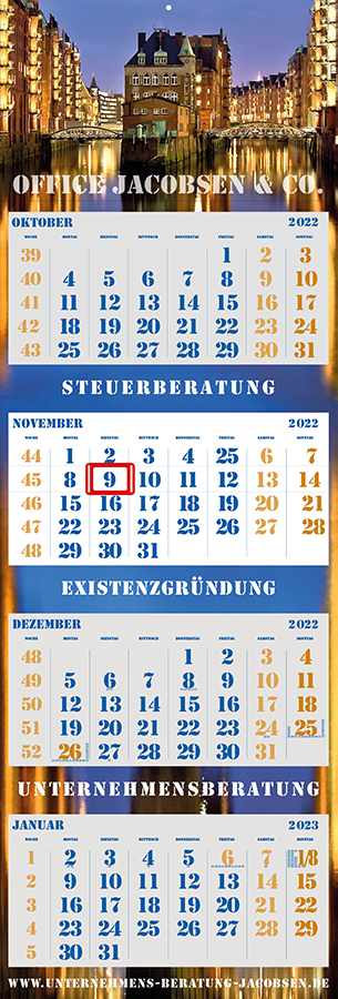 Datoline - Monatsplaner Sonderanfertigung / Sonderanfertigung 4MP Start November