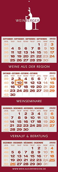 Datoline - Monatsplaner Sonderanfertigung / Sonderanfertigung 4MP Start Oktober